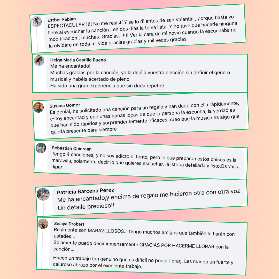 Testimonios de clientes satisfechos en Facebook - Melodia.my